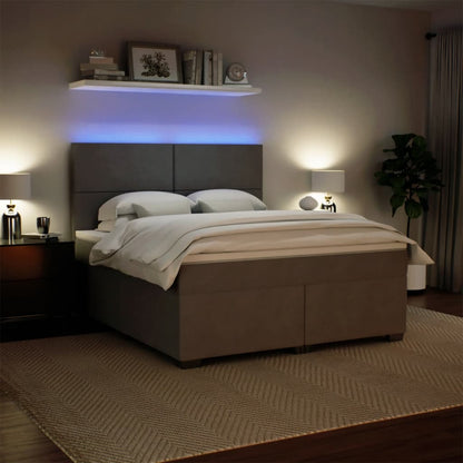 Boxspring met matras fluweel lichtgrijs 180x200 cm