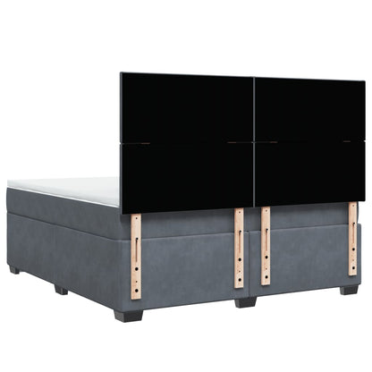 Boxspring met matras fluweel donkergrijs 180x200 cm