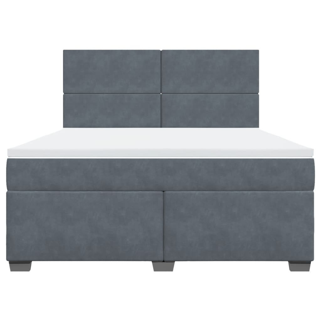 Boxspring met matras fluweel donkergrijs 180x200 cm