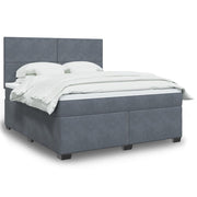 Boxspring met matras 180x200 cm donkergrijs fluweel