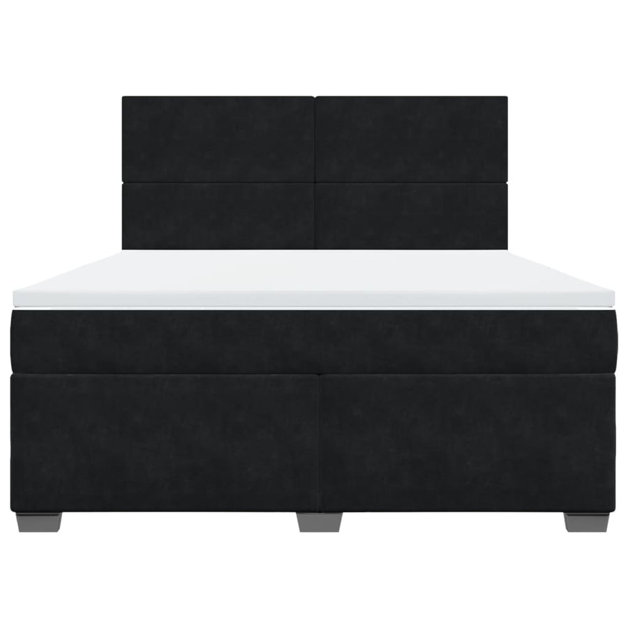 Boxspring met matras fluweel zwart 180x200 cm