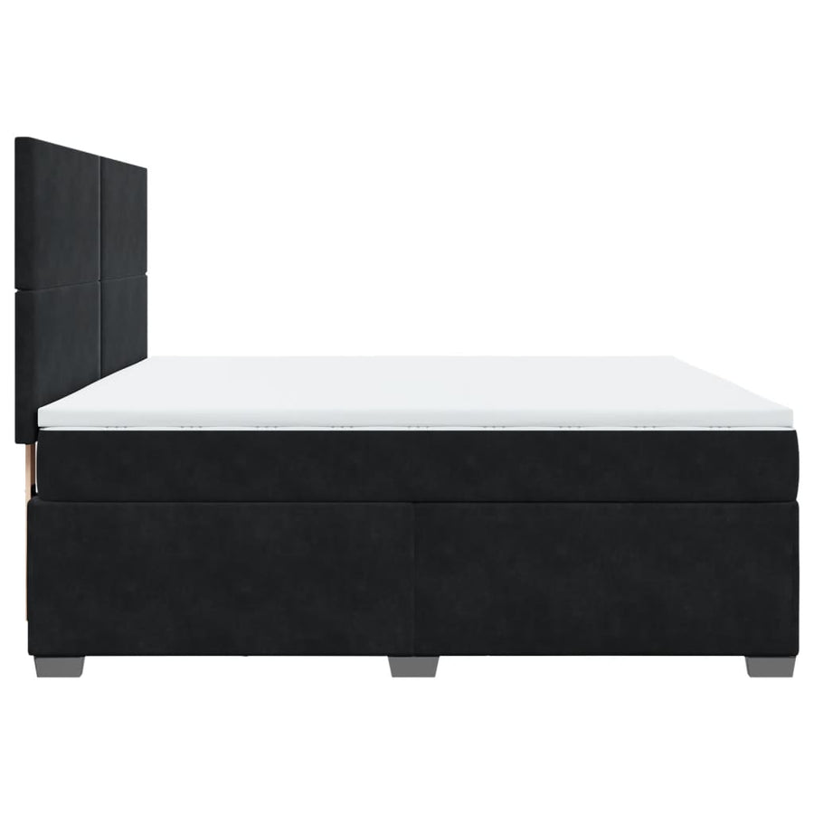 Boxspring met matras fluweel zwart 180x200 cm