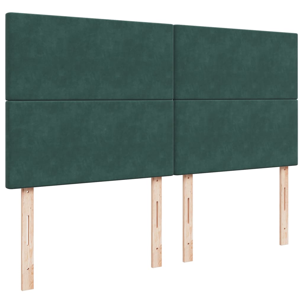 Boxspring met matras fluweel donkergroen 180x200 cm