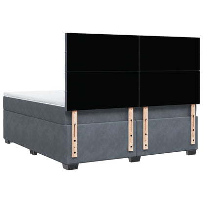 Boxspring met matras fluweel donkergrijs 180x200 cm