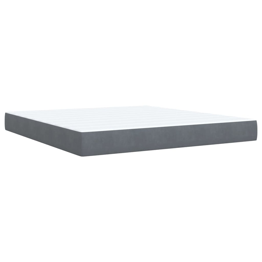 Boxspring met matras fluweel donkergrijs 180x200 cm