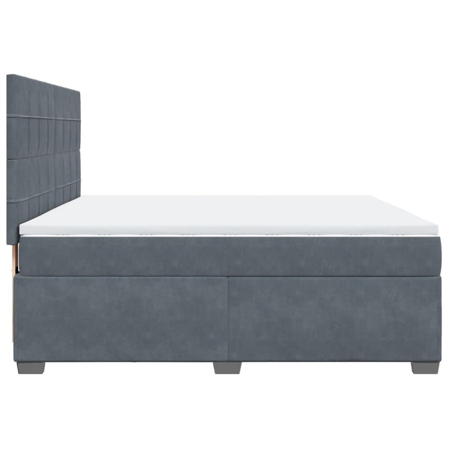 Boxspring met matras fluweel donkergrijs 180x200 cm