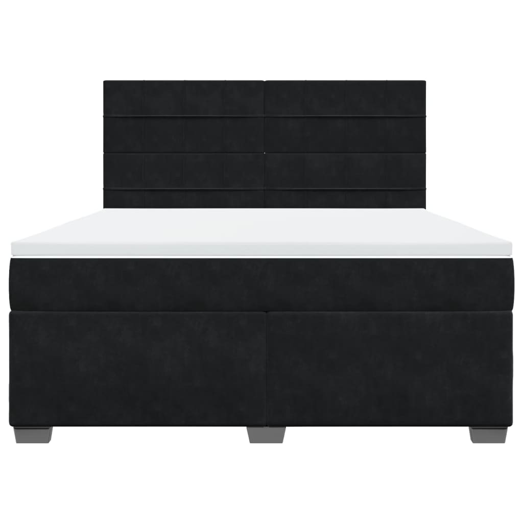 Boxspring met matras fluweel zwart 180x200 cm