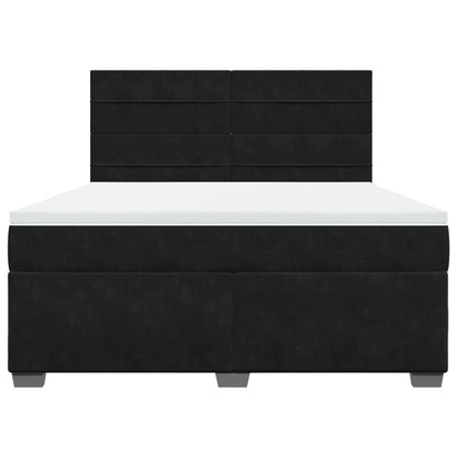 Boxspring met matras fluweel zwart 180x200 cm
