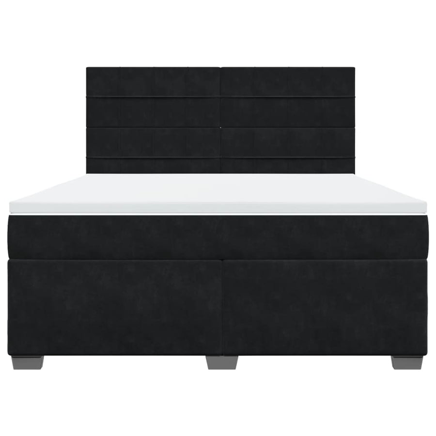 Boxspring met matras fluweel zwart 180x200 cm