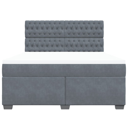 Boxspring met matras fluweel donkergrijs 180x200 cm