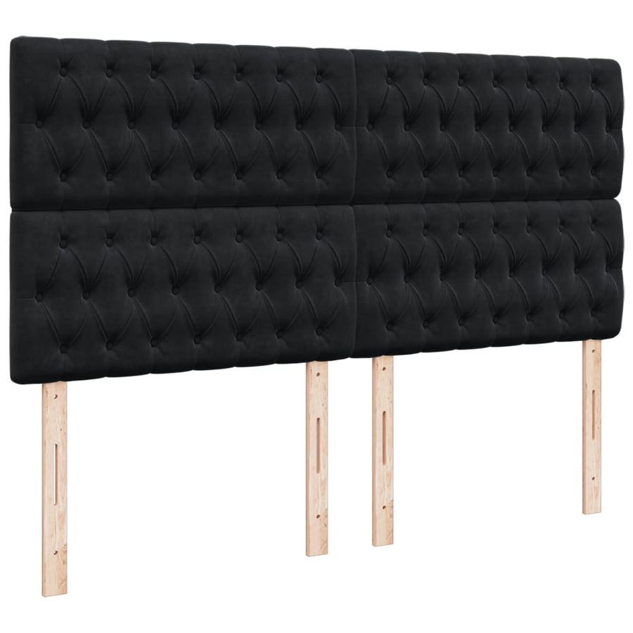 Boxspring met matras fluweel zwart 180x200 cm