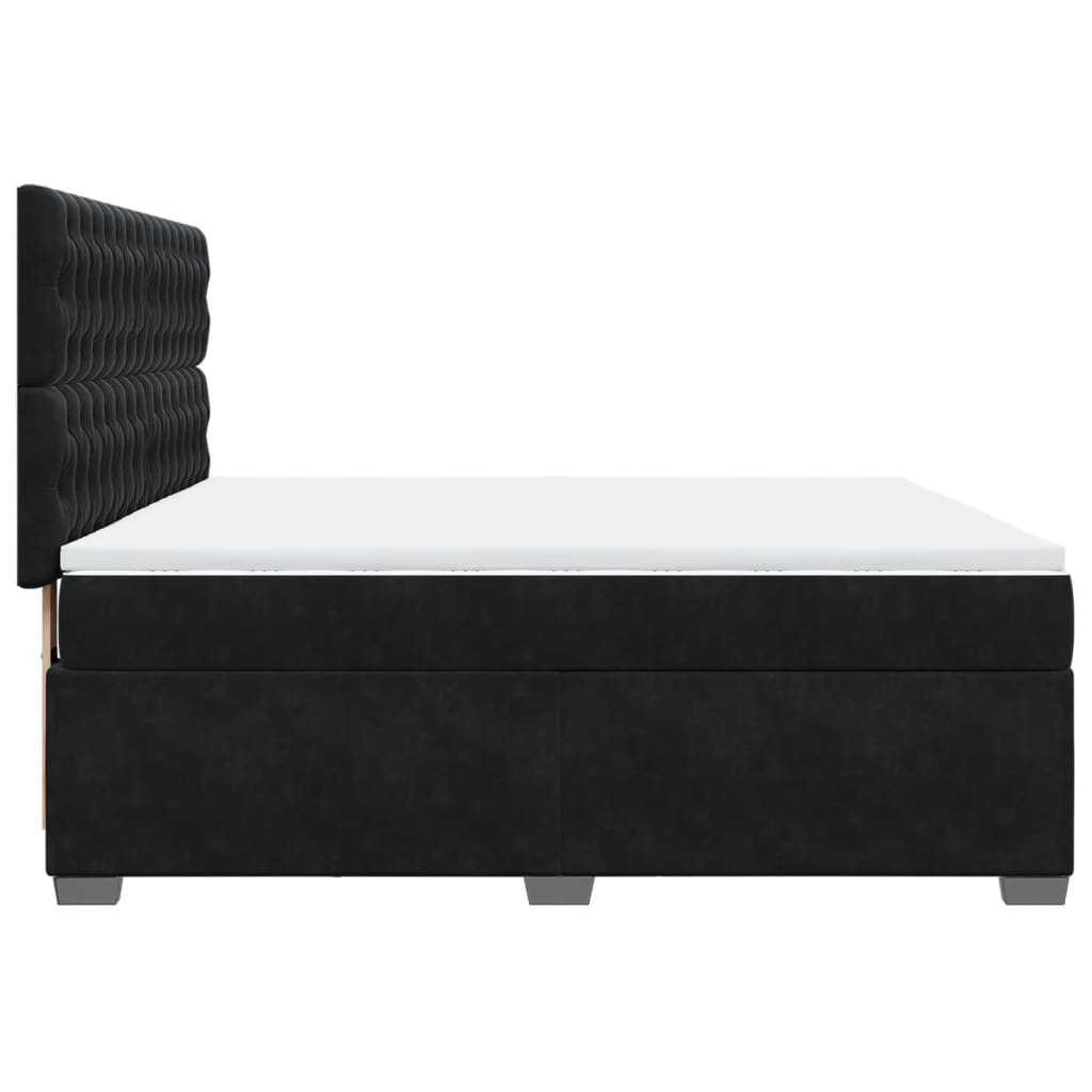 Boxspring met matras fluweel zwart 180x200 cm