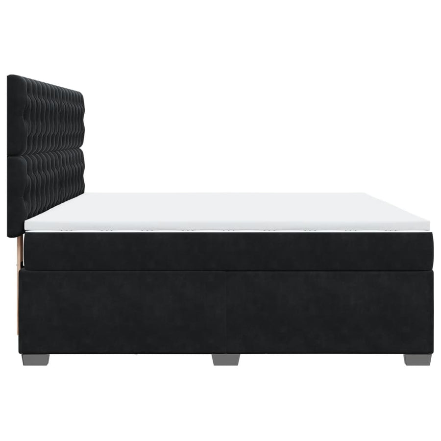 Boxspring met matras fluweel zwart 180x200 cm
