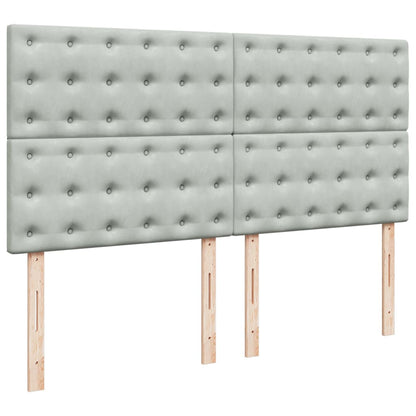 Boxspring met matras fluweel lichtgrijs 180x200 cm