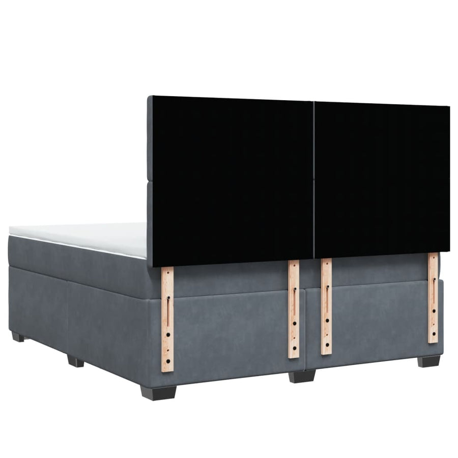 Boxspring met matras fluweel donkergrijs 180x200 cm