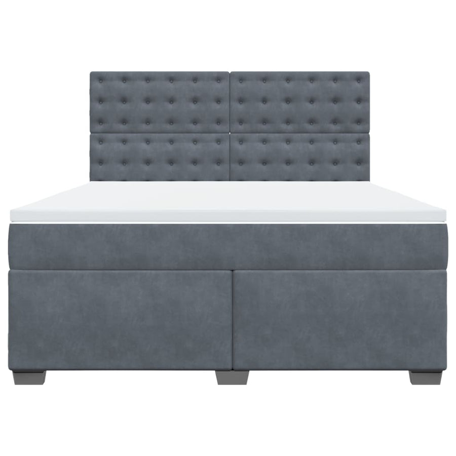 Boxspring met matras fluweel donkergrijs 180x200 cm