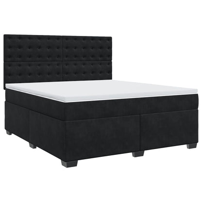 Boxspring met matras fluweel zwart 180x200 cm