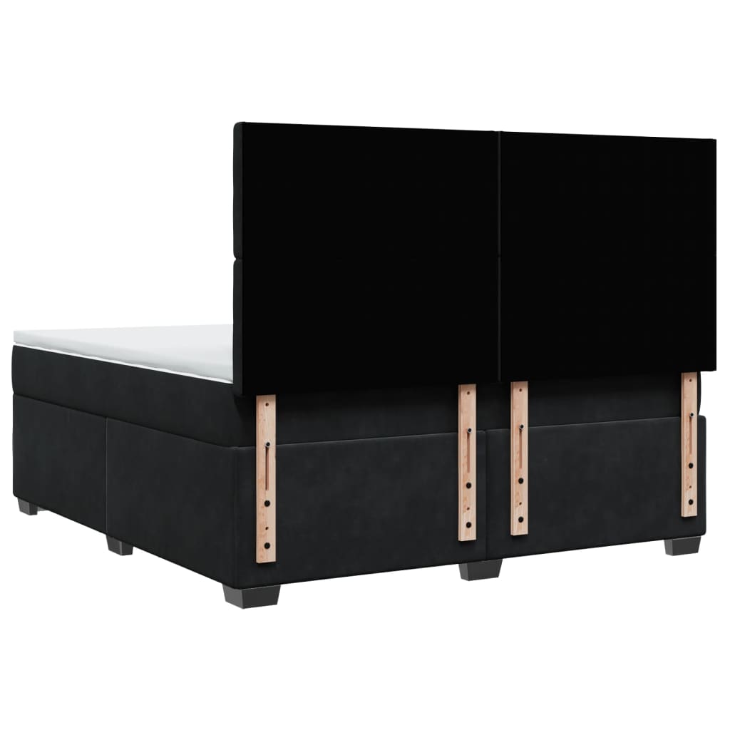Boxspring met matras fluweel zwart 180x200 cm