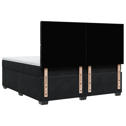Boxspring met matras fluweel zwart 180x200 cm
