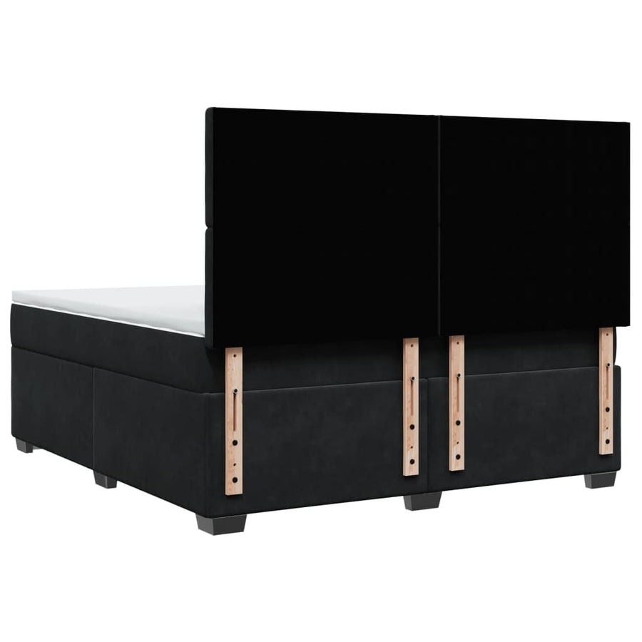 Boxspring met matras fluweel zwart 180x200 cm