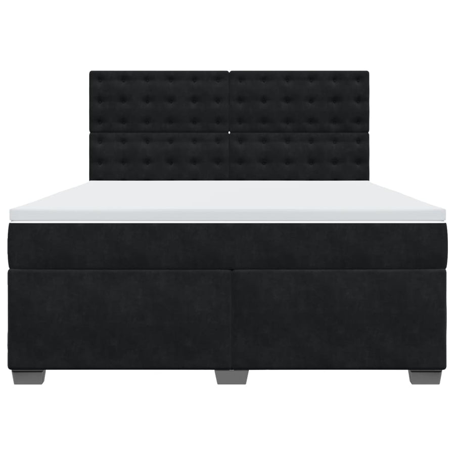 Boxspring met matras fluweel zwart 180x200 cm