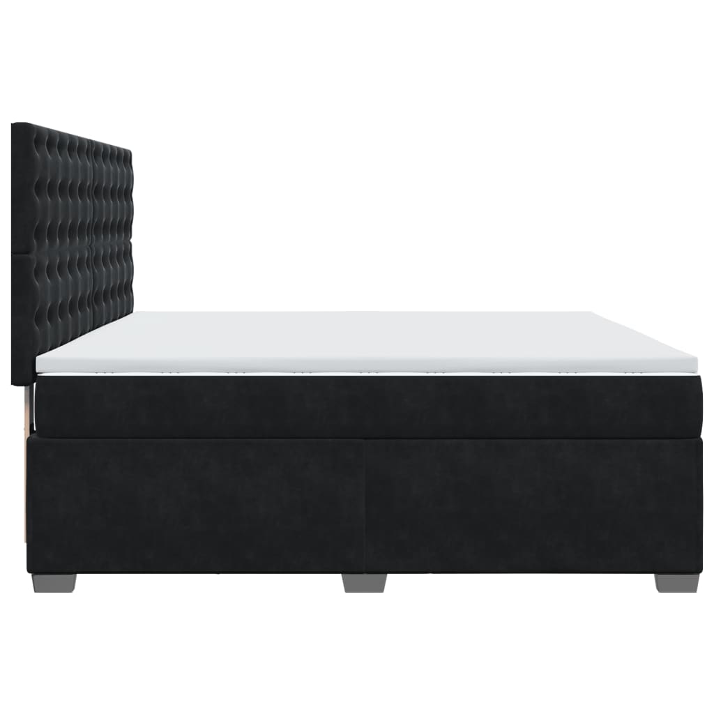 Boxspring met matras fluweel zwart 180x200 cm