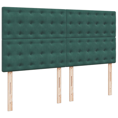 Boxspring met matras fluweel donkergroen 180x200 cm