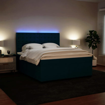 Boxspring met matras fluweel blauw 180x200 cm