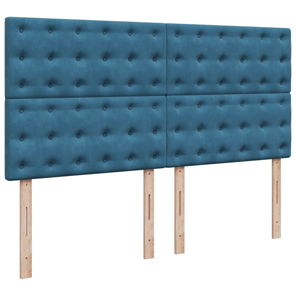 Boxspring met matras fluweel blauw 180x200 cm