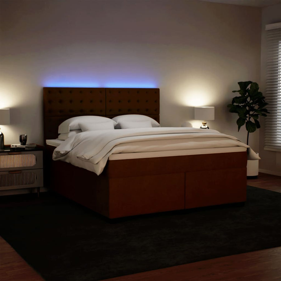 Boxspring met matras fluweel roze 180x200 cm