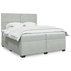 Boxspring 200x200 cm fluweel lichtgrijs