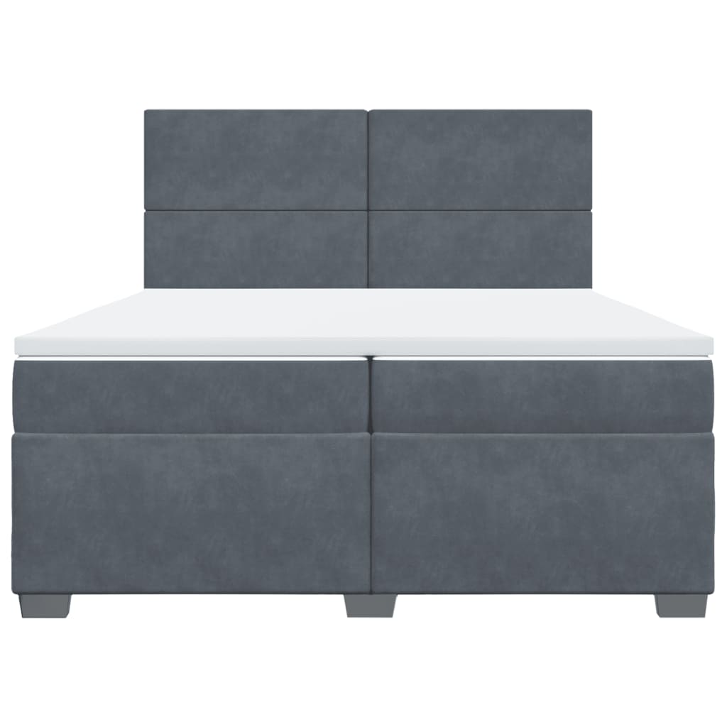 Boxspring met matras fluweel donkergrijs 200x200 cm