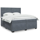 Boxspring 200x200 cm fluweel donkergrijs