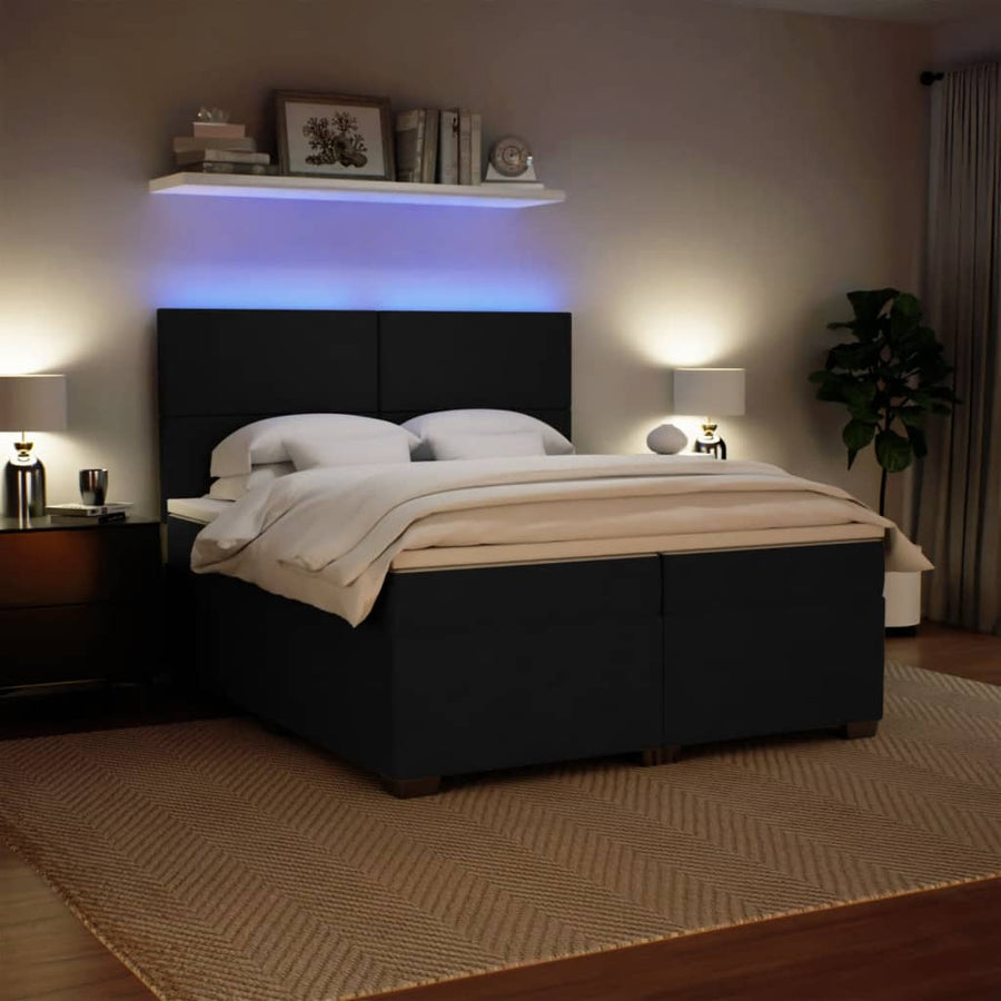 Boxspring met matras fluweel zwart 200x200 cm