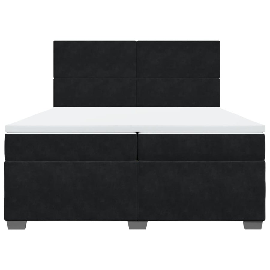 Boxspring met matras fluweel zwart 200x200 cm