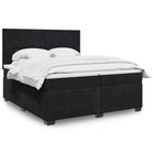 Box spring with velvet mattress black 200x200 cm