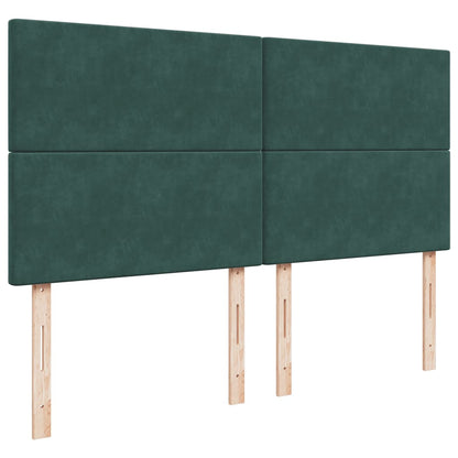 Boxspring met matras fluweel donkergroen 200x200 cm