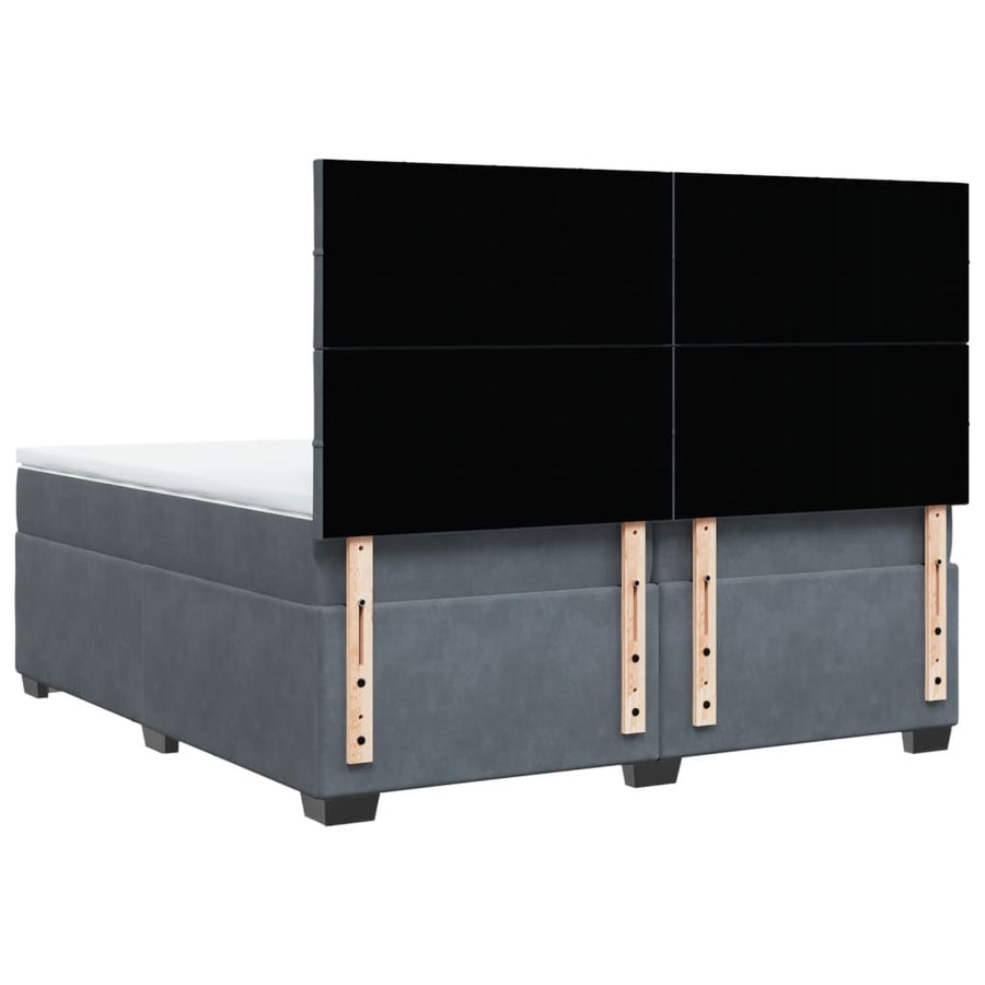 Boxspring met matras fluweel donkergrijs 200x200 cm