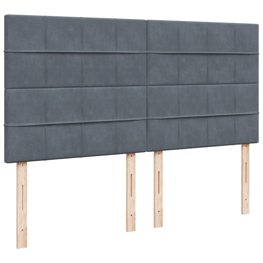 Boxspring met matras fluweel donkergrijs 200x200 cm