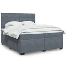 Boxspring met matras 200x200 cm donkergrijs fluweel