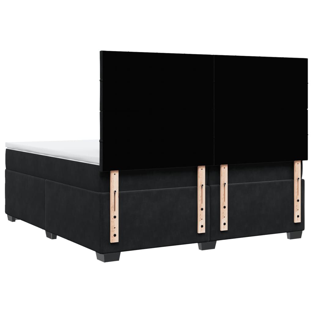 Boxspring met matras fluweel zwart 200x200 cm