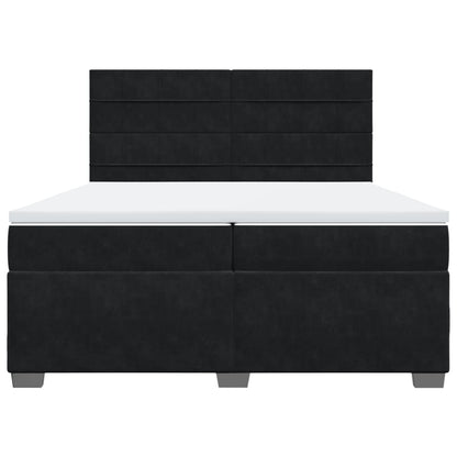 Boxspring met matras fluweel zwart 200x200 cm