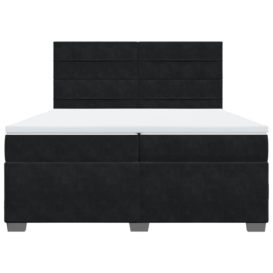 Boxspring met matras fluweel zwart 200x200 cm