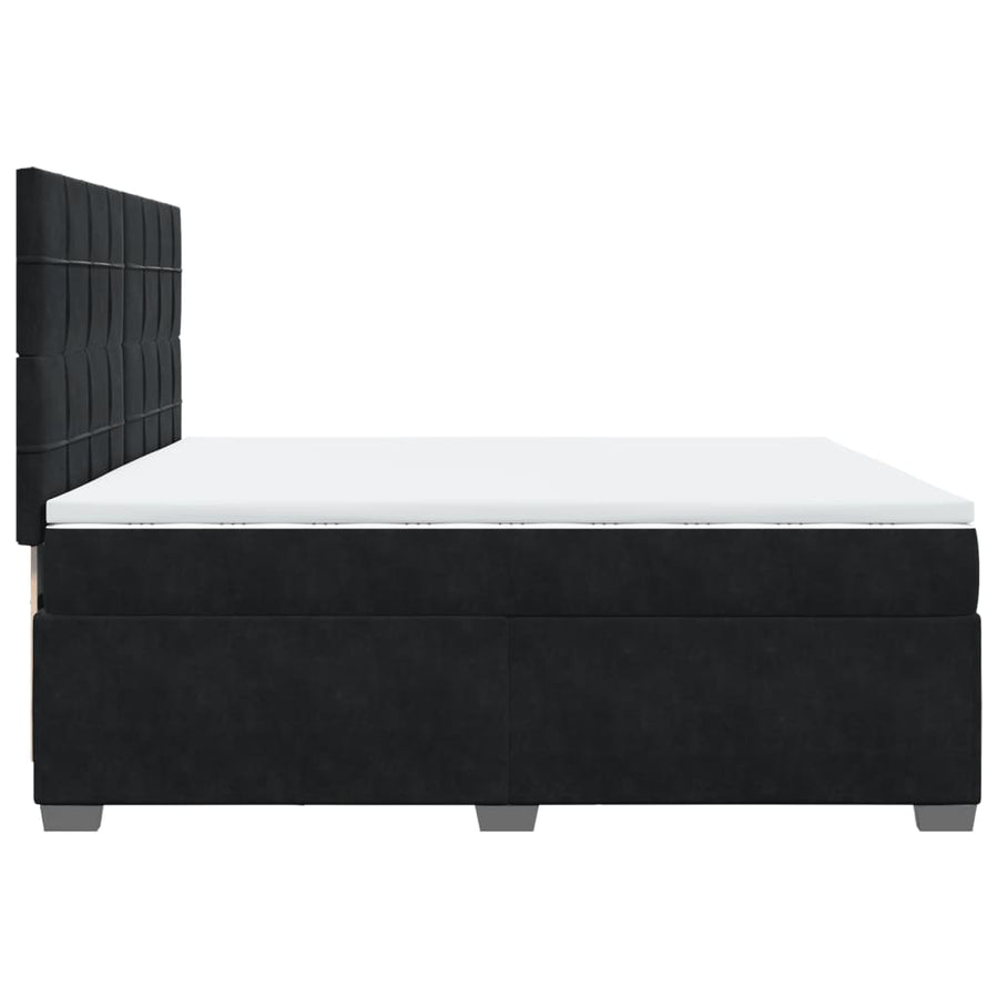 Boxspring met matras fluweel zwart 200x200 cm