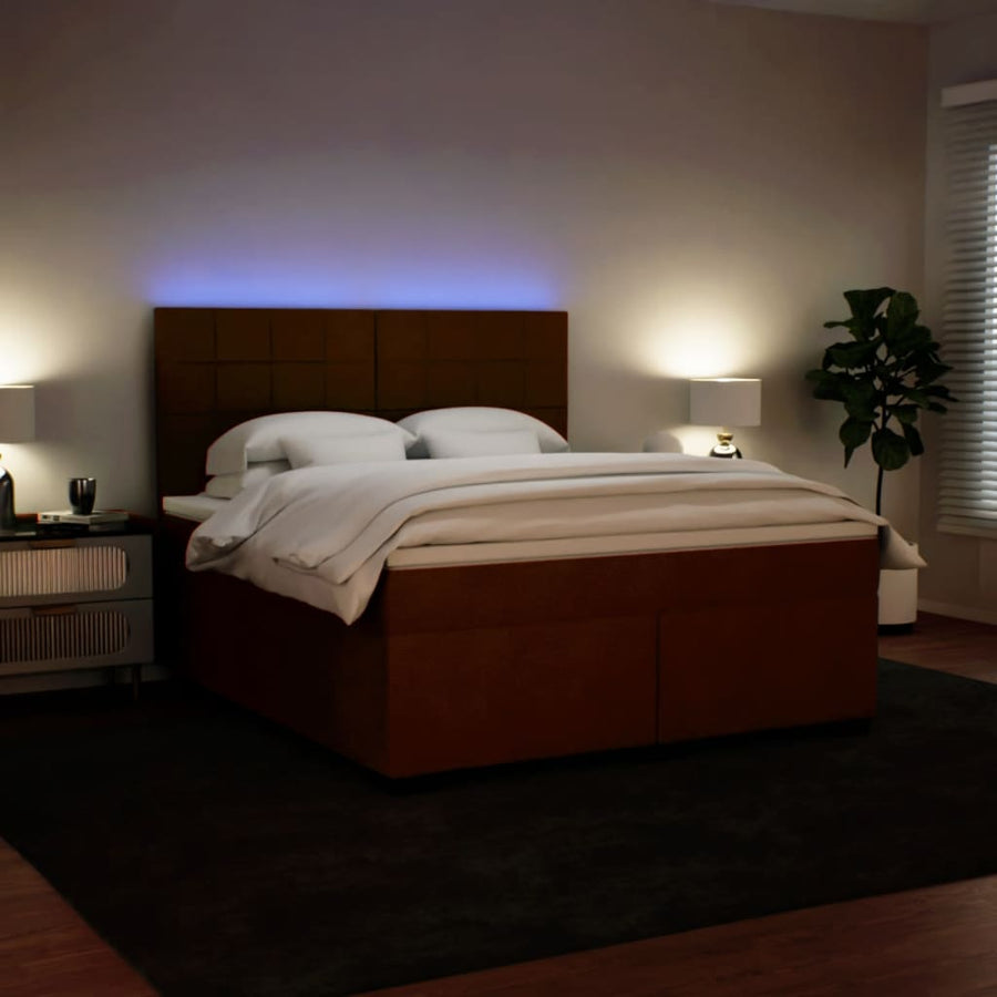 Boxspring met matras fluweel roze 200x200 cm