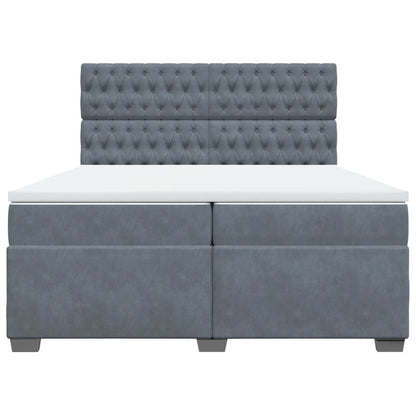 Boxspring met matras fluweel donkergrijs 200x200 cm