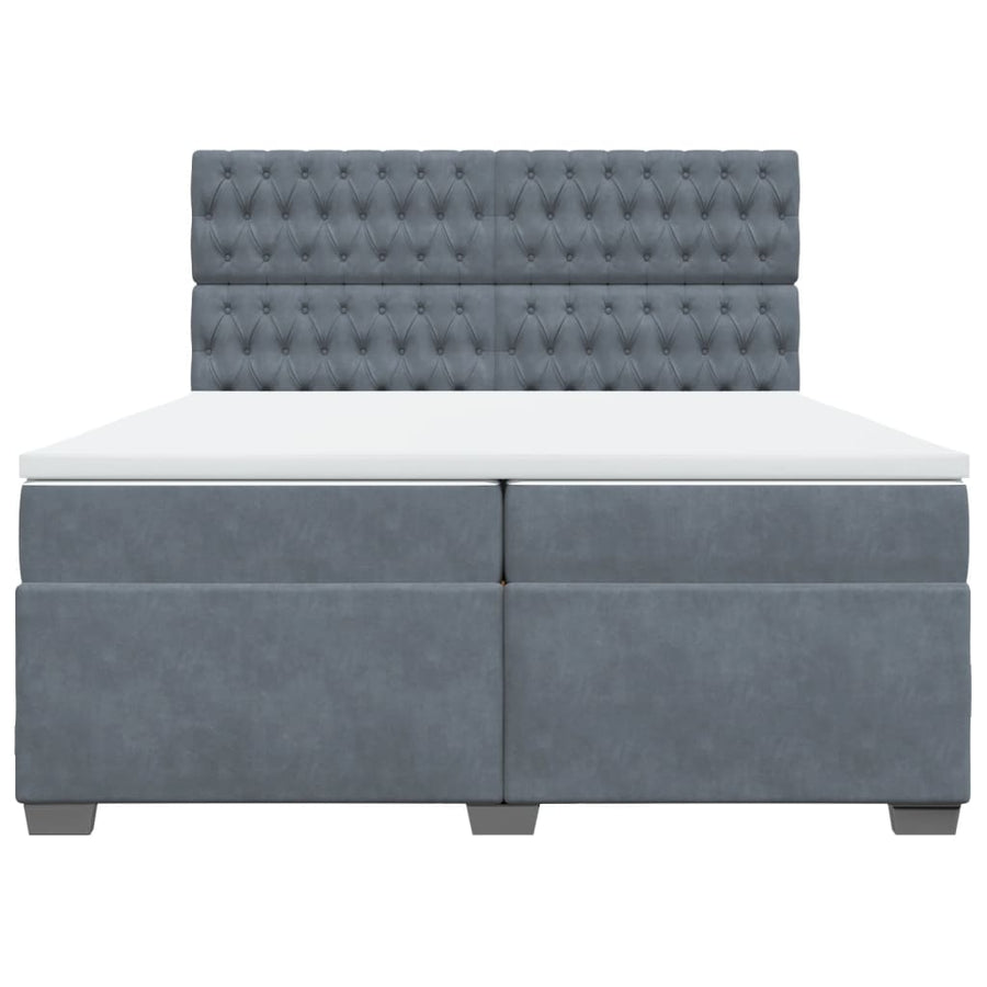 Boxspring met matras fluweel donkergrijs 200x200 cm