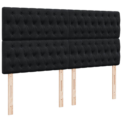 Boxspring met matras fluweel zwart 200x200 cm