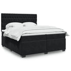 Boxspring bed 200x200 cm zwart fluweel