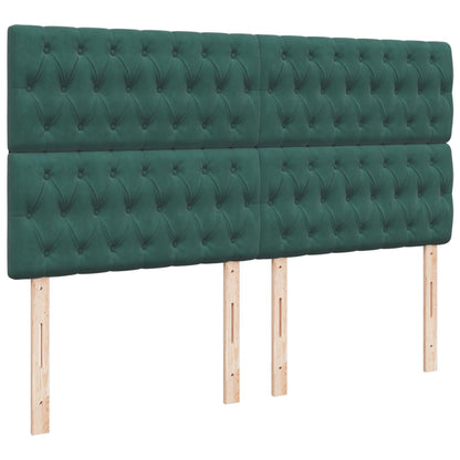 Boxspring met matras fluweel donkergroen 200x200 cm